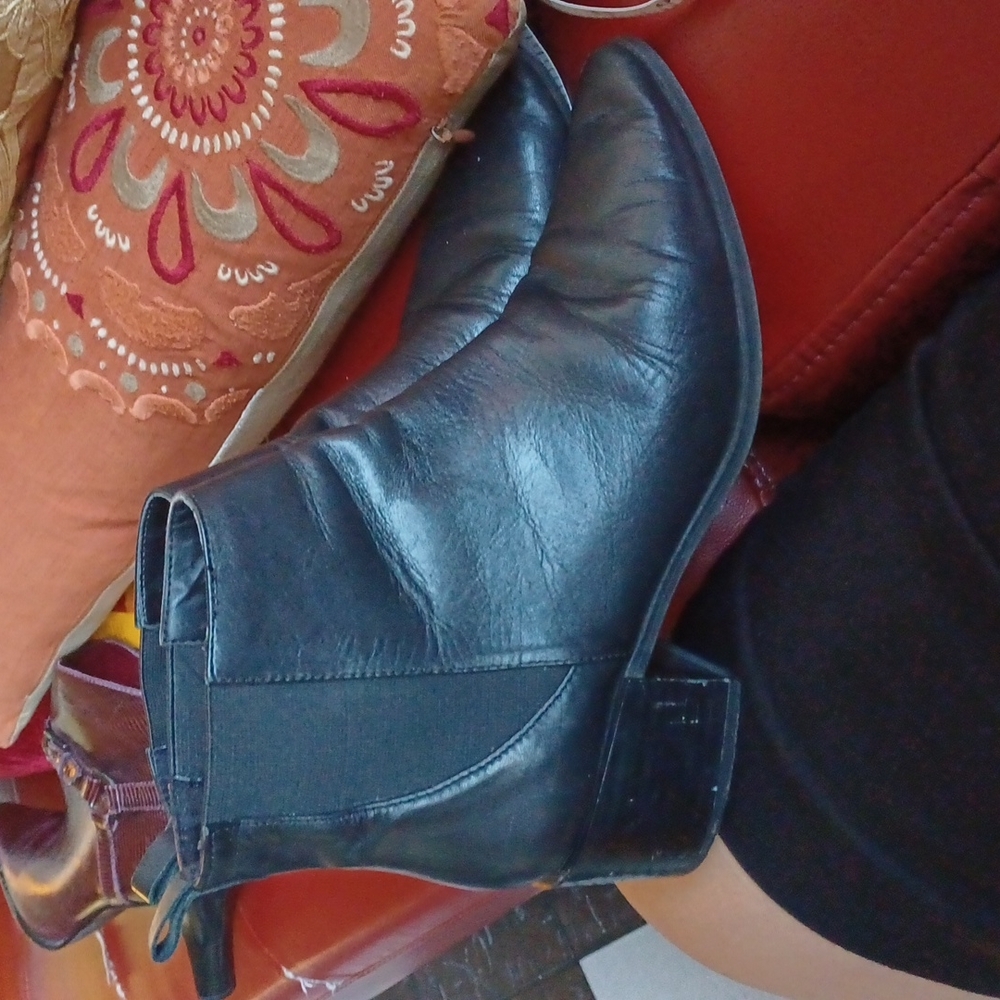 Zara Basic Collection Black Leather Pull Tab Moto… - image 3